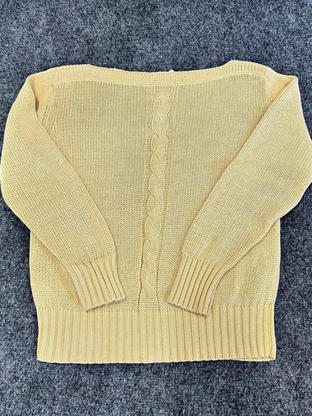 Crazy Horse Cable Knit Sweater in Yellow
